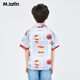 Ma Latin (M.Latin)/Shopping mall same style children's short-sleeved shirt summer new apple print shirt floral blue 130cm