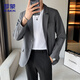 
ROMON casual suit men's commuting suit easy to care versatile jacket loose professional formal wear ZHK13 dark gray XL