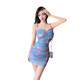 
Bashe 3893 sweet and spicy style design pleated floral suspender dress for women pure sexy waist-hugging short skirt picture color C S