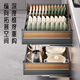 
Aux kitchen pull-basket cabinet drawer-type thickened double-layer space aluminum bowl basket pot bowl chopstick storage rack bowl and dish storage rack [wood grain style 700 cabinet] cabinet width 655-695