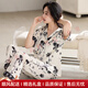 
Not Just Pajamastauy light luxury brand women's pajamas women ice silk summer short-sleeved trousers suit middle-aged mother home clothes women 6626 L (recommended to wear weight 100-120 Jin [Jin equals 0.5 kg])
