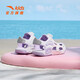 ANTA Children's Sandals Girls' Shoes 2025 Summer New Product Knob Buckle Outdoor Baotou Anti-collision Jellyfish Beach Shoes ANTA White/Pearl Pink/Silver-1 33