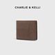 Charlie / Kelli Marque Luxury Luxury CK portefeuille Men pour hommes Polka Classic Wallet Coin Wallet Carte Bag Gift For Boyfriend Brown [Cadeau pratique pour la Saint-Valentin chinois]