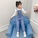 G.Duckkids kleine gelbe Ente Mädchen Denim Overalls Frühlings- und Herbsthosen Mädchen Herbst Big Children Zwei-teilige Kinder Lose und Mode Set 212 Leder Mark + Hemdhose + Hemd 130 wahre Größe kann nicht groß sein