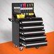 GJXBP enhanced drawer type tool cart tool box workshop tool cabinet repair trolley parts cabinet trolley black 5 drawers