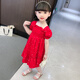 Mumuwu chiffon dress girls 2025 summer thin red princess dress new baby summer children's short-sleeved skirt red 90 (recommended 80-90cm 1-2 years old)