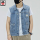 Aemape Apple Light Color 2025 NEUE DENIM VEST MÄNNER LOSS LOSS GROSSE RETRO EEGEVEVEVEVEVEVEVEVEVEVEVEVEVEVEVEVEVEVEVEVEVEVEVEVEVEVEVEVEVEVEERESS HOSS-CLIP WOWEWEY Trendy Markenjacke Männer 6232# Light Blue XL (vorgeschlagen 145-160jin [Jin gleich 0,5 kg])