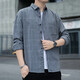 American plaid shirt jacket men 2024 spring and autumn style trendy long sleeve men youth relaxation K12108 white M
