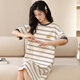 Lexi Beiqi Хлопковое хлопок с короткими рукавами ночной рубашкой Ladies Lamies Home Cartoon Cust Dev H702 170 160 (м)