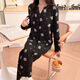 
S.SOFEA black long-sleeved pajamas two-piece set for female students in spring and autumn can wear home clothes for simple and casual three-piece set WX13803 black (with chest pad) 170 M (80-100Jin [Jin equals 0.5 kg])