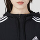 阿迪达斯（adidas）外套女 2025夏季新款运动休闲服时尚防风衣连帽开衫透气夹克上衣 梭织连帽/三条纹/黑色/偏小一码 S (160/84A)