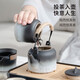 Jinpan Travel Tea Set with Tea Tray Outdoor Portable Ceramic Storage Bag Complete Kung Fu Tea Set Men’s Hand Gift Gradient Lift Pot Set Gray Leather Bag