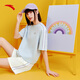 
Anta Rainbow Sports Set Women's Summer Short Sleeve Round Neck Shorts Loose T-shirt Women's Casual Set