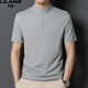 Lilang kurzärmeligte T-Shirt Herren Sommer Mulberry Seiden Chinesische Stand-up-Halsharmis