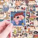 LNGA LANDGRE Capibala/line puppy hand-painted stickers cartoon cute capybara hand account DIY self-adhesive children's decorative small pattern Guka self-adhesive stickers mobile water cup decorative stickers Crayon Shin-chan 100 stickers 3-5cm