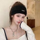Lai Qi's new knitted headband for women winter wide-brimmed wool headband women's confinement headband forehead protection windproof black one size (55-58cm)