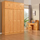 Fully solid wood pine wood swing door log wardrobe 1.35 two three four five door children's bedroom 1.8 meters home use 5 door wardrobe extended ceiling cabinet 22560260