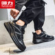 Krieger Herrenschuhe Frühling und Sommer atmungsaktives lässiges Vater Schuhe Herren Mesh Sports Laufschuhe Wanderschuhe 1694 Black 39