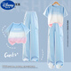 Disney Girls Suit Summer 2025 Nouveau pantalon de travail à manches courtes pour enfants à la mode à la mode en deux pièces en deux pièces 19150 Purple 15265 Couleur d'abricot 120 cm