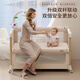 ULOP (ULOP) Xingmeng Folding Crib Multi-functional Bed Moveable Splicing Baby Bed Newborn Sleeping Artifact Shaking Cook Deluxe Top-Fit One-click Folding Crib-Xinghe Gold Cradle Crib with Mosquito Net Diaper Table-Send Brown Pad