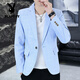 Playboy (PLAYBOY) Plaid Suit Men's Korean Style Trendy Handsome Casual Jacket New Spring Korean Style Personalized Small Suit Outer Clothes XF8815 Dark Gray L (105-120Jin Jin equals 0.5 kg)
