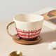 Perfect Nordic ins style coffee cup mug milk cup ceramic simple breakfast cup couple cup red plaid 380ml