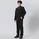 GOKU new Chinese style plate button suit suit for men Chinese style engagement wedding groom Chinese tunic dress Tang suit suit men black suit + shirt + pants 5XL recommended weight 190-200Jin Jin equals 0.5 kg
