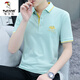 Camiseta de manga corta Woodpecker de manga corta Summer's Summer Borded Lapel Polo Paul Camiseta de moda de marca moderno All-Match Fino Color sólido Top S5012 M 95-115Jin [Jin iguala 0.5 kg]