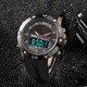 SHISHIMEI Watch Men's Solar Energy Fashion Fashion Fashion Sports Impermeable Natación Doble exhibición Electrónico Luminoso 1049-Negro