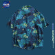 NASA LIKE官方冰丝短袖衬衫夏季凉感休闲花衬衫男女情侣设计感旅游防晒衬衣 夏威夷蓝 （6626） XL （推荐140-160斤）