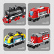 Kaizhi Nouveau produit 98264 # 1-4 City Train 4-in-1 Assemblée pour enfants Bâtiment de construction Building Model Boy Boy Puzz