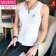 Modal Men's Vest Summer Hurdle Base Sports Blanc Small Sling Sling Muscul Men's Fitness Sexy Terre I-Check Shirt Black 6296 Color Color Pure Coton 2xl