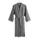 Bamboo one hundred bathrobe, pure cotton absorbent bathrobe, simple home bathrobe, sweat steaming clothes, waffle men's and women's nightgown, gray size M