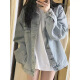 Xcfreht [3145 personnes louées] Veste de jean de vieille printemps et d'automne pour les femmes Vêtements de denim de style polyvalent INS Clip à tendance 9926 # Blue S [Suggestion 80--100jin [Jin est égal à 0,5 kg]]]