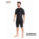 OUZO wetsuit men's 3mm short-sleeved shorts diving wetsuit cold-proof and warm surfing freediving one-piece wetsuit black L