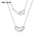 Miss JuJu pt950 platinum acacia necklace for women, platinum bean set chain for girlfriend, weight 4.4-4.6 grams, length 42+3cm