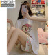 
Modal Internet celebrity Fengbu Erjia pajamas for women in spring and summer short-sleeved cotton thin three-piece set ins cartoon women's home clothes (three pieces) A9901 L (recommended 101-115Jin [Jin equals 0.5 kg])