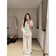 CLOLV KISS CK High-End Butterfly Printed Ice Seide Pyjamas für Frauen im Sommer kurzärmelige süße Ins Home-Kleidungsset können draußen getragen werden. YFY9901 [Silky Cool] M [Vorschlagen 80-100jin [Jin ist gleich 0,5 kg]]]