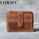 Citicity Light Luxury Brand Bag Men's Bag Card Bag de alta gama Tarra retro Top Capeta Retro Caquera Licencia de conducir Bolsa de billetera de múltiples tarjetas Café profundo