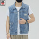Aemape Apple Light Color 2025 NEUE DENIM VEST MÄNNER LOSS LOSS GROSSE RETRO EEGEVEVEVEVEVEVEVEVEVEVEVEVEVEVEVEVEVEVEVEVEVEVEVEVEVEVEVEVEVEVEERESS HOSS-CLIP WOWEWEY Trendy Markenjacke Männer 6232# Light Blue XL (vorgeschlagen 145-160jin [Jin gleich 0,5 kg])
