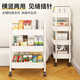 Quanpinwu trolley storage rack removable floor-to-ceiling storage rack household snack kitchen multi-layer carbon steel wheeled shelf Sibai