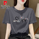 Camiseta de algodón puro de algodón puro de Pierre Cardin para el verano femenino 2025 Nuevo temperamento suelto que reduce la edad de la edad de la edad, la top 6172 polvo de cuero Molvo M (recomendado 80-105jin [Jin iguala 0.5 kg])