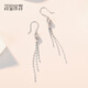 Misu pt950 platinum cat's eye stone tassel earrings, fashionable and shiny platinum ear hooks, a Christmas gift for your girlfriend, weighing 2.9-3.1 grams