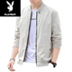 Playboy (Playboy) 2025 Frühlings- und Herbstjacke Herren-Trendy Baseball Collar Thin Casual Short Style Outdoor mit hübsche Herrenjacke 686 Jacke [schwarz] XL [Vorgeschlagen 105-120jin [Jin ist ungefähr 0,5 kg]]