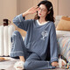 Pyjamas für Frauen im Frühjahr und Herbst Pure Cotton Korean Version Cartoon Langarmes großer zweiteiliger Anzug Sommerherbst- und Winter-Heimkleidung können außerhalb von GXT9928 m getragen werden (empfohlen 75-95jin [Jin gleich 0,5 kg]))