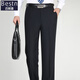 
BESTON Mulberry Silk Spring and Summer Trousers New style of non-iron middle-aged and elderly straight loose pants High-waisted daddy pants 9901 navy blue summer thin mulberry silk size 29 [2 feet 2 waist] All size