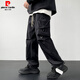 Pierre Cardin Multi-poche Pantalon de travail masculin 2025 Spring and Automne Nouveau pantalon à jambes larges droits en vrac Pantalon occasionnel à la mode K9928 mètres blancs [90-100jin [Jin est égal à 0,5 kg]]]