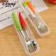 Disney (Disney) Chopsticks y Spoon Juego de vajillas lindo conjunto de vajillas de una persona Conjunto de vajillas portátiles portátiles portátiles y juego de vegetales de cuchara (caja de palillos de cuchara picante)