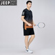 Jeep (Jeep) Costume de sport à séchage rapide pour hommes Badminton Plus Fat Plus taille Summer Casual Running Running Short Sheve Set pour hommes Blue 9902 L 90-110JIN [Jin est égal à 0,5 kg]