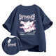2025 new T-shirt co-branded American fashion brand pure cotton short-sleeved men and women summer loose trendy half-sleeved versatile top Burgundy-691 red-eye dragon M
